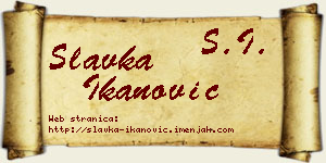 Slavka Ikanović vizit kartica